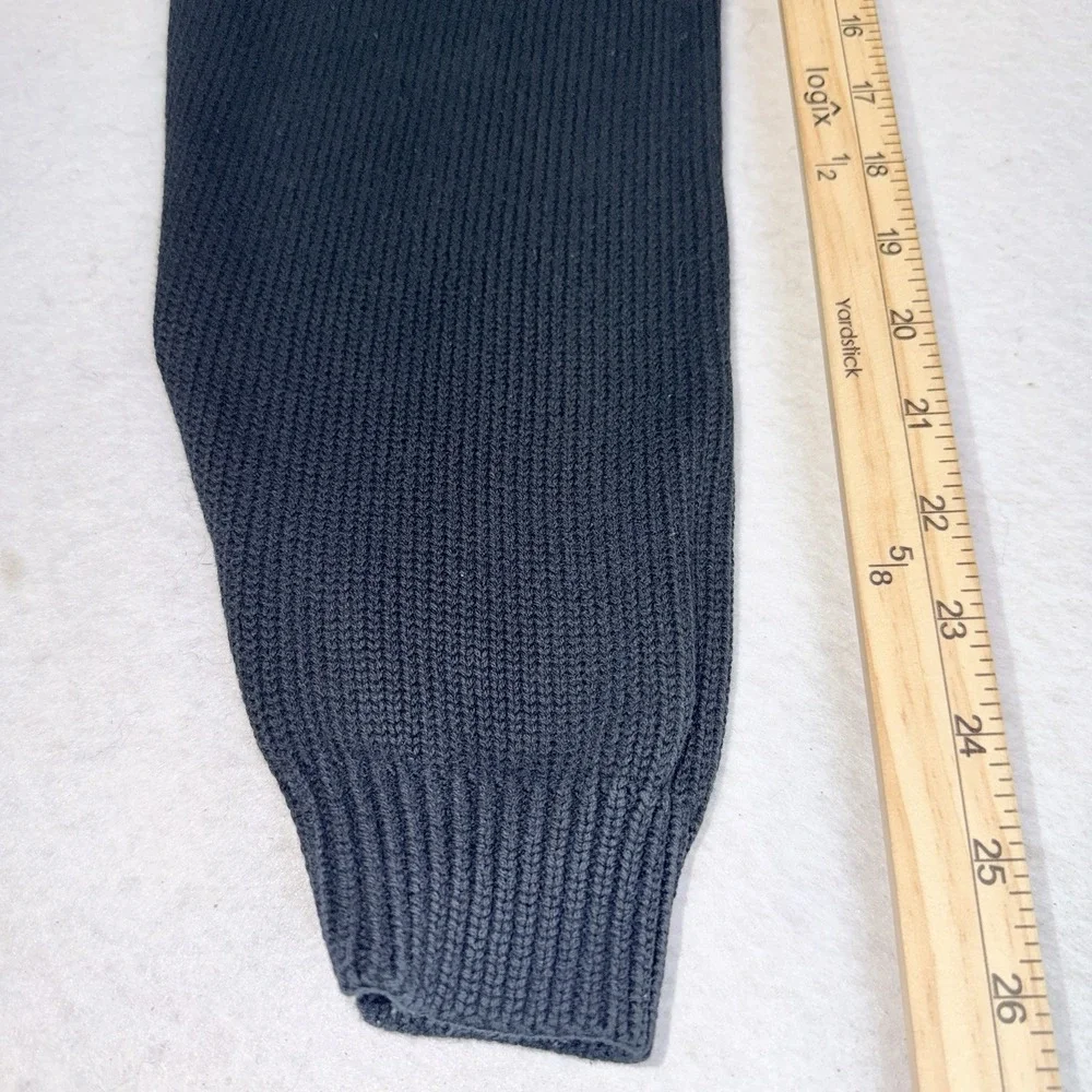 Eddie Bauer Men's L Tall V Neck Sweater 100% Cotton Navy Blue Logo Pullover